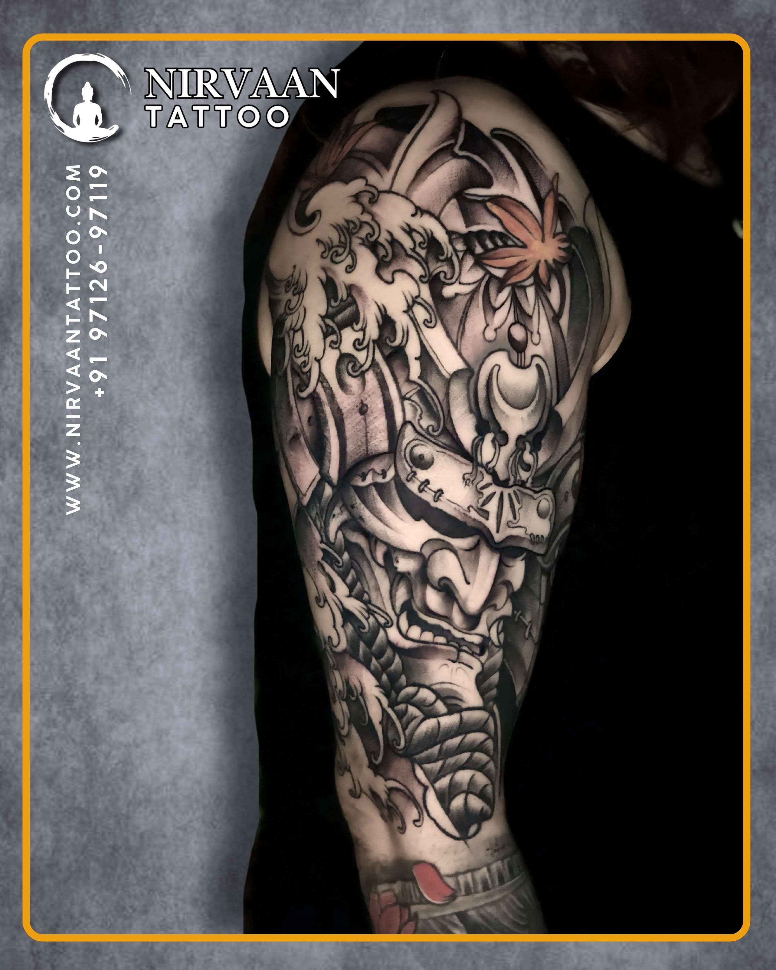 Hannya mask Japanese tattoo design